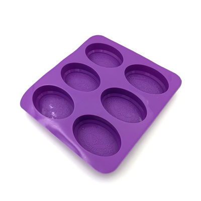 Stampo per sapone in silicone ovale resistente Colore viola leggero inodore