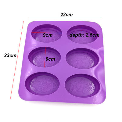Stampo per sapone in silicone ovale resistente Colore viola leggero inodore