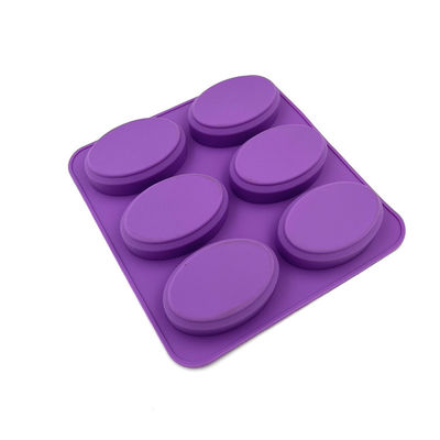 Stampo per sapone in silicone ovale resistente Colore viola leggero inodore