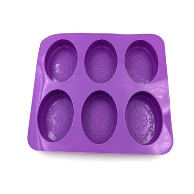 Stampo per sapone in silicone ovale resistente Colore viola leggero inodore