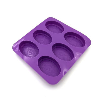 Stampo per sapone in silicone ovale resistente Colore viola leggero inodore
