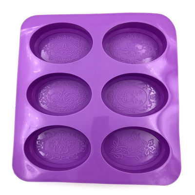 Stampo per sapone in silicone ovale resistente Colore viola leggero inodore