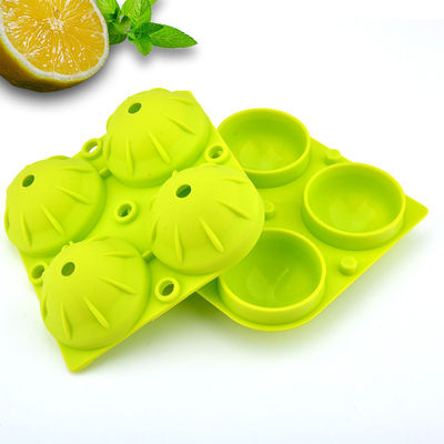 Vassoio per cubetti di ghiaccio sferico a sfera da cocktail durevole 4 cavità Colore grigio verde